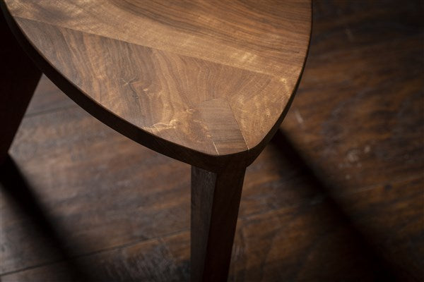 Walnut Small Three-Legged Stool