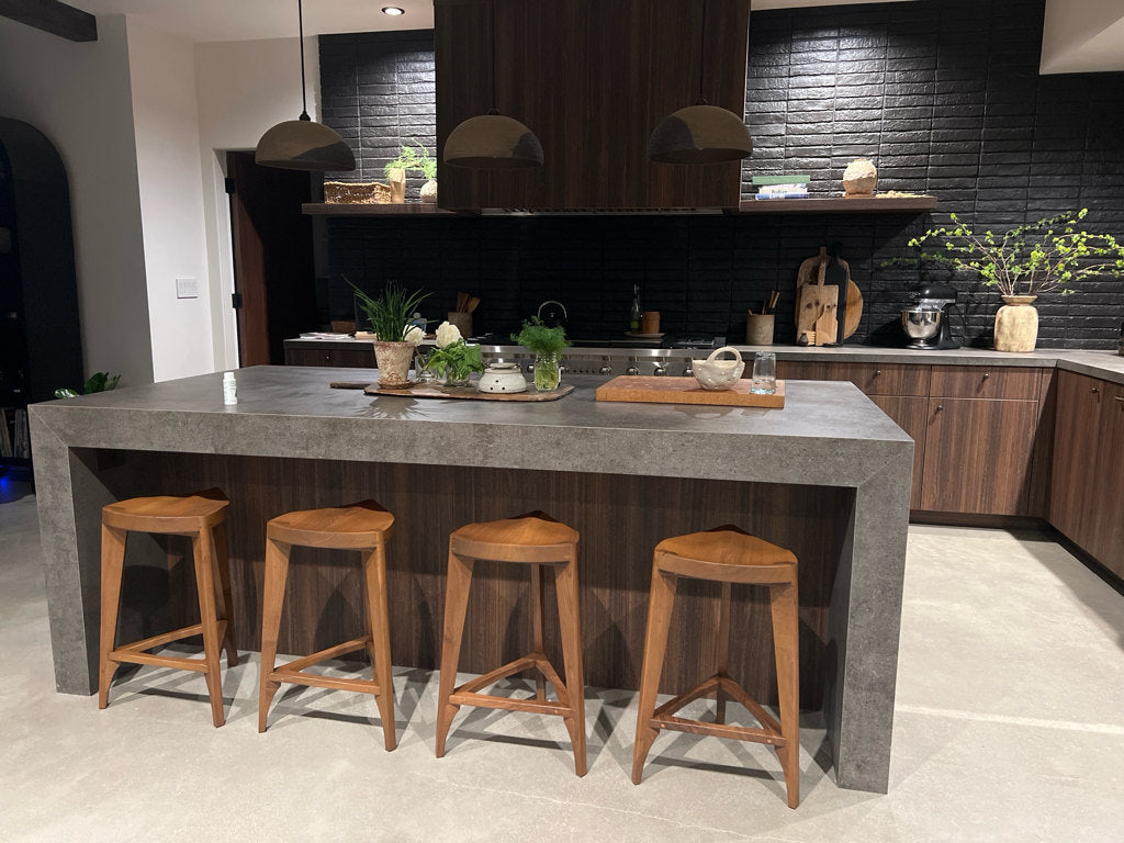 Use of Bar walnut stools on kitchen island