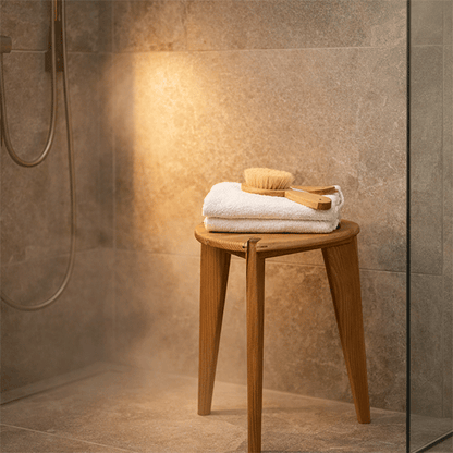 Nise Heimen M45 - Sgabello a tre gambe in acacia