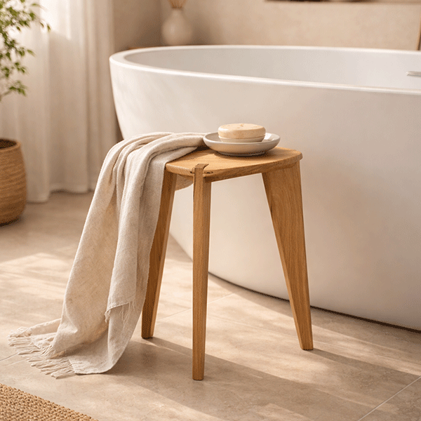Nise Heimen M45 - Sgabello a tre gambe in acacia