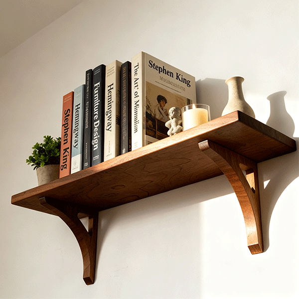 Ana - Solid Wood Wall Shelf – Handmade Minimalist Floating Shelf