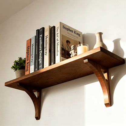 Ana - Solid Wood Wall Shelf – Handmade Minimalist Floating Shelf