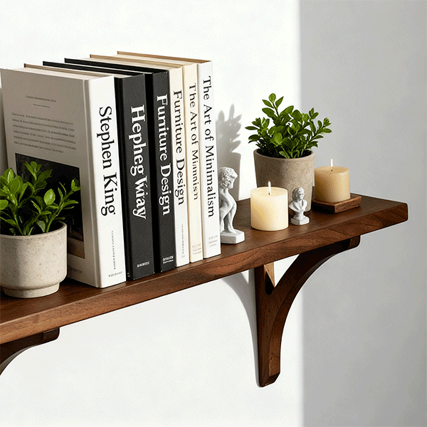 Ana - Solid Wood Wall Shelf – Handmade Minimalist Floating Shelf