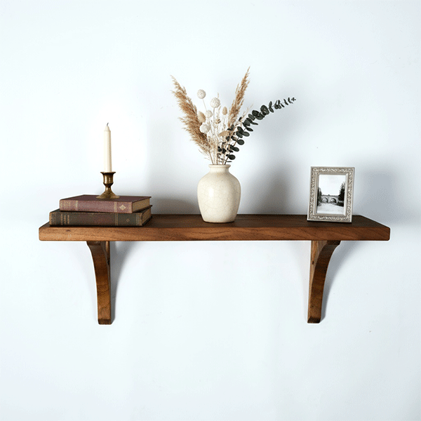 Ana - Solid Wood Wall Shelf – Handmade Minimalist Floating Shelf
