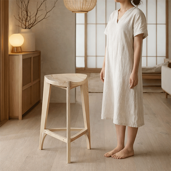 Sgabello da bar in legno di acero Terza