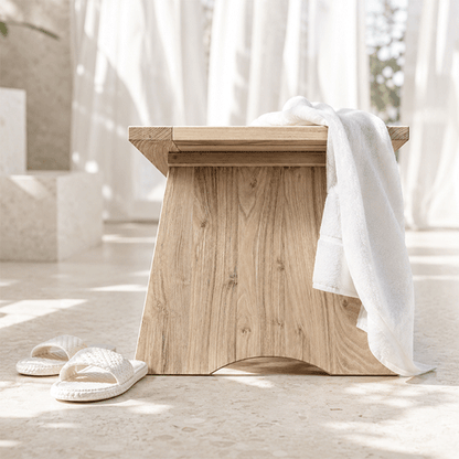 Luxury Acacia Spa Bench for Bathroom, Sauna & Poolside