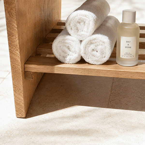 Luxury Acacia Spa Bench for Bathroom, Sauna & Poolside