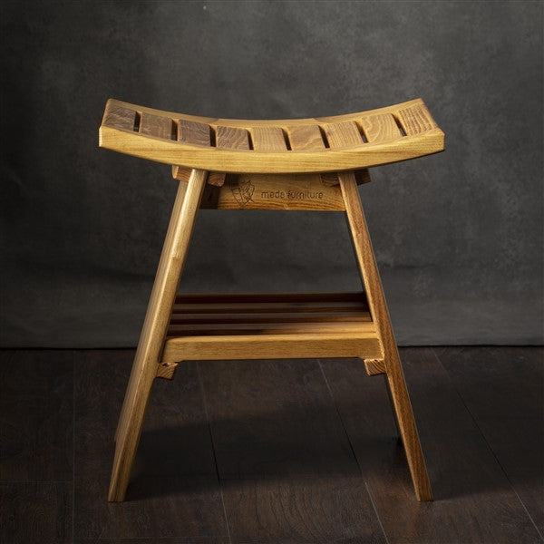 Luxury Acacia Wood Shower Stool for Bathroom & Spa