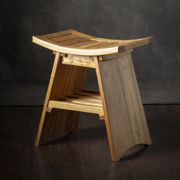 Luxury Acacia Wood Shower Stool for Bathroom & Spa