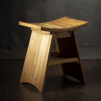 Luxury Acacia Wood Shower Stool for Bathroom & Spa
