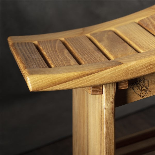 Luxury Acacia Wood Shower Stool for Bathroom & Spa