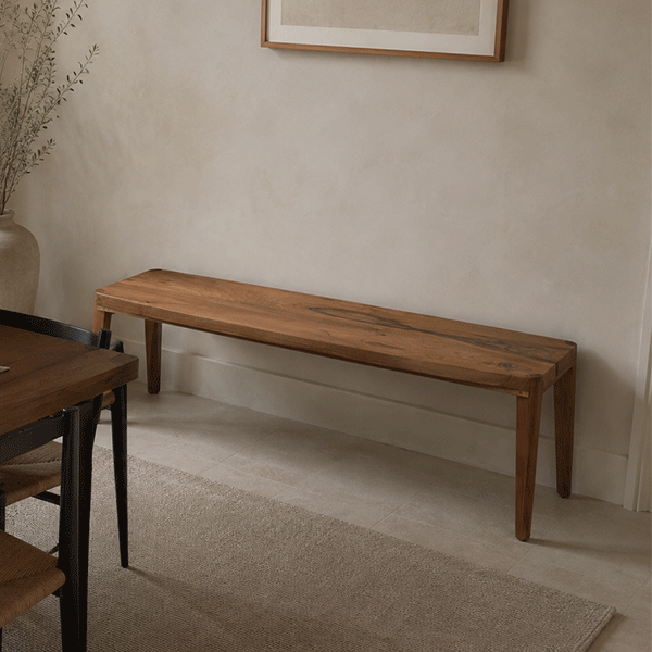 Maryam Solid Walnut Bench