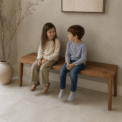 Maryam Solid Walnut Bench
