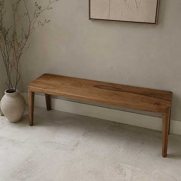 Maryam Solid Walnut Bench