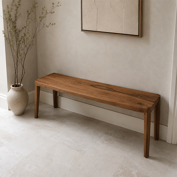 Maryam Solid Walnut Bench