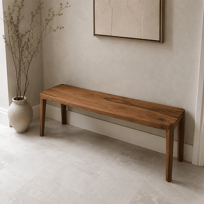 Maryam Solid Walnut Bench