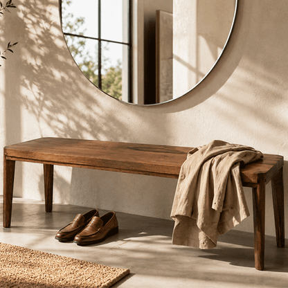 Maryam Solid Walnut Bench