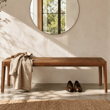 Maryam Solid Walnut Bench