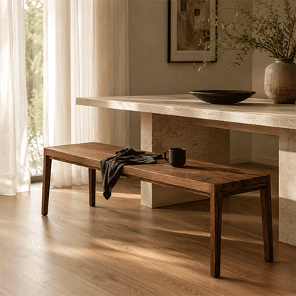 Maryam Solid Walnut Bench
