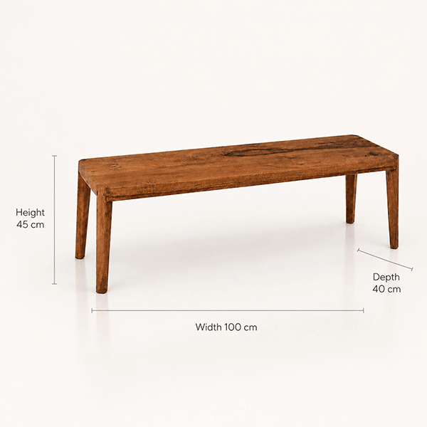 Maryam Solid Walnut Bench
