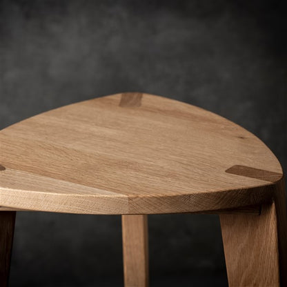 Oak wood bar stool flat seat