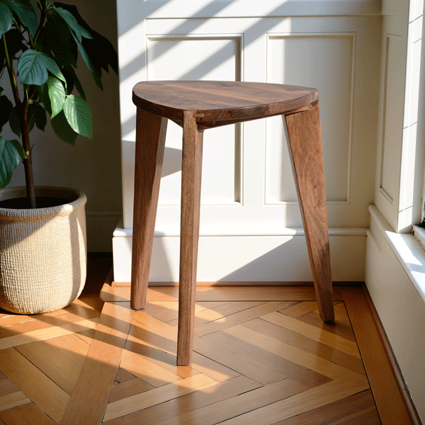 Kurumi Hira - Walnut Wood Three-Legged Stool