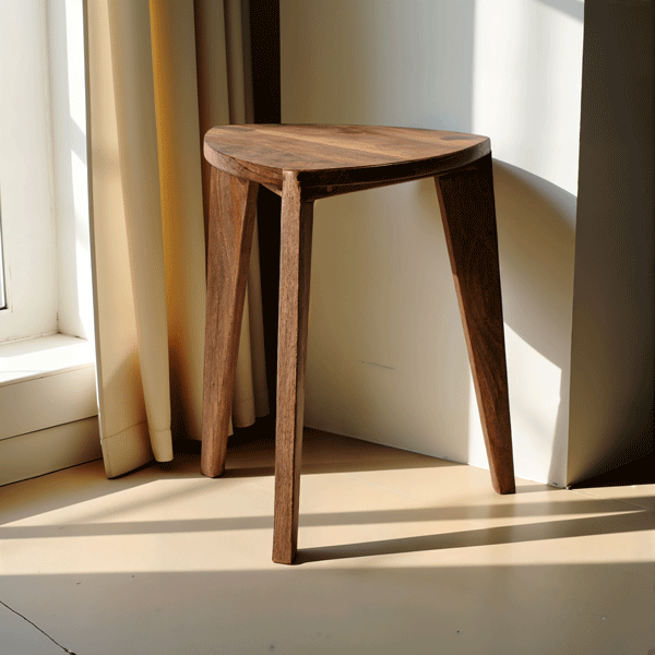 Kurumi Hira - Walnut Wood Three-Legged Stool