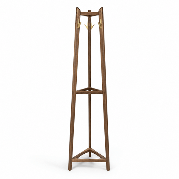 Tripod Freestanding Solid Wood Coat Rack