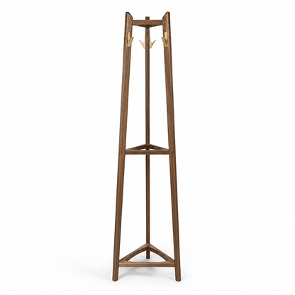 Tripod Freestanding Solid Wood Coat Rack