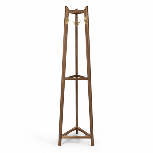 Tripod Freestanding Solid Wood Coat Rack