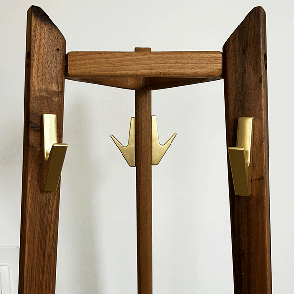 Tripod Freestanding Solid Wood Coat Rack