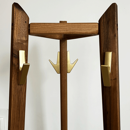Tripod Freestanding Solid Wood Coat Rack