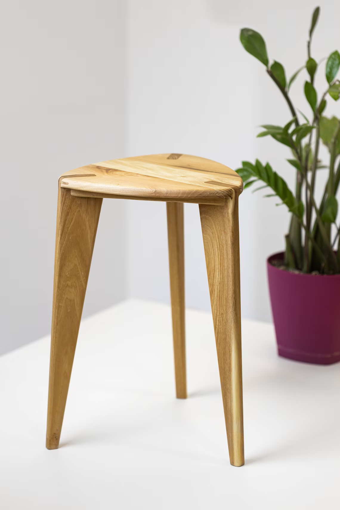 Acacia Three-Legged Stool