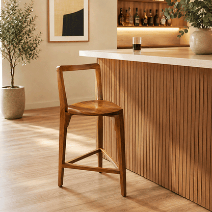 Terza bar stool with backrest in kitchen interior