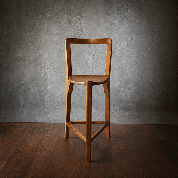 Terza bar stool with backrest front view