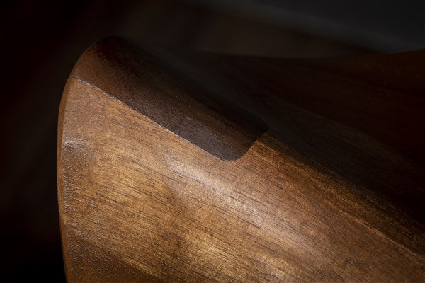 Walnut Three-Legged Stool with Carved Seat
